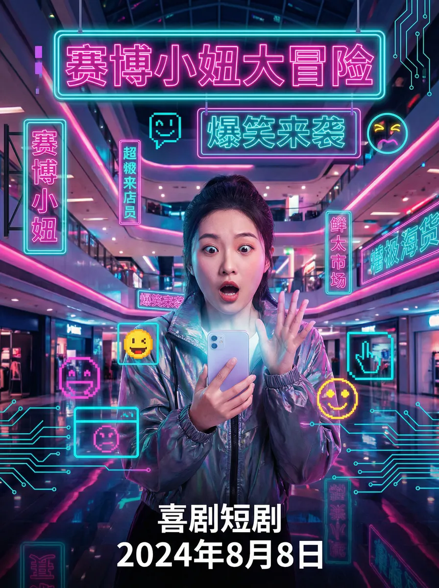 死神蘑菇 搞笑喜剧短剧 - 赛博小妞大冒险海报